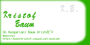 kristof baum business card